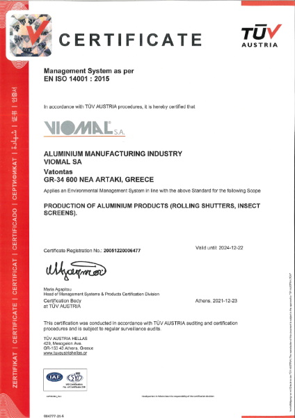 ISO 14001:2015 VIOMAL